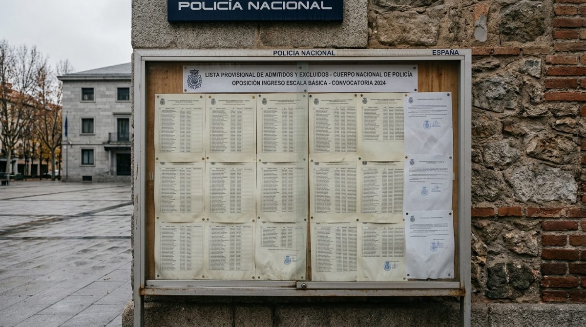 Lista provisional de admitidos y excluidos de Policía Nacional